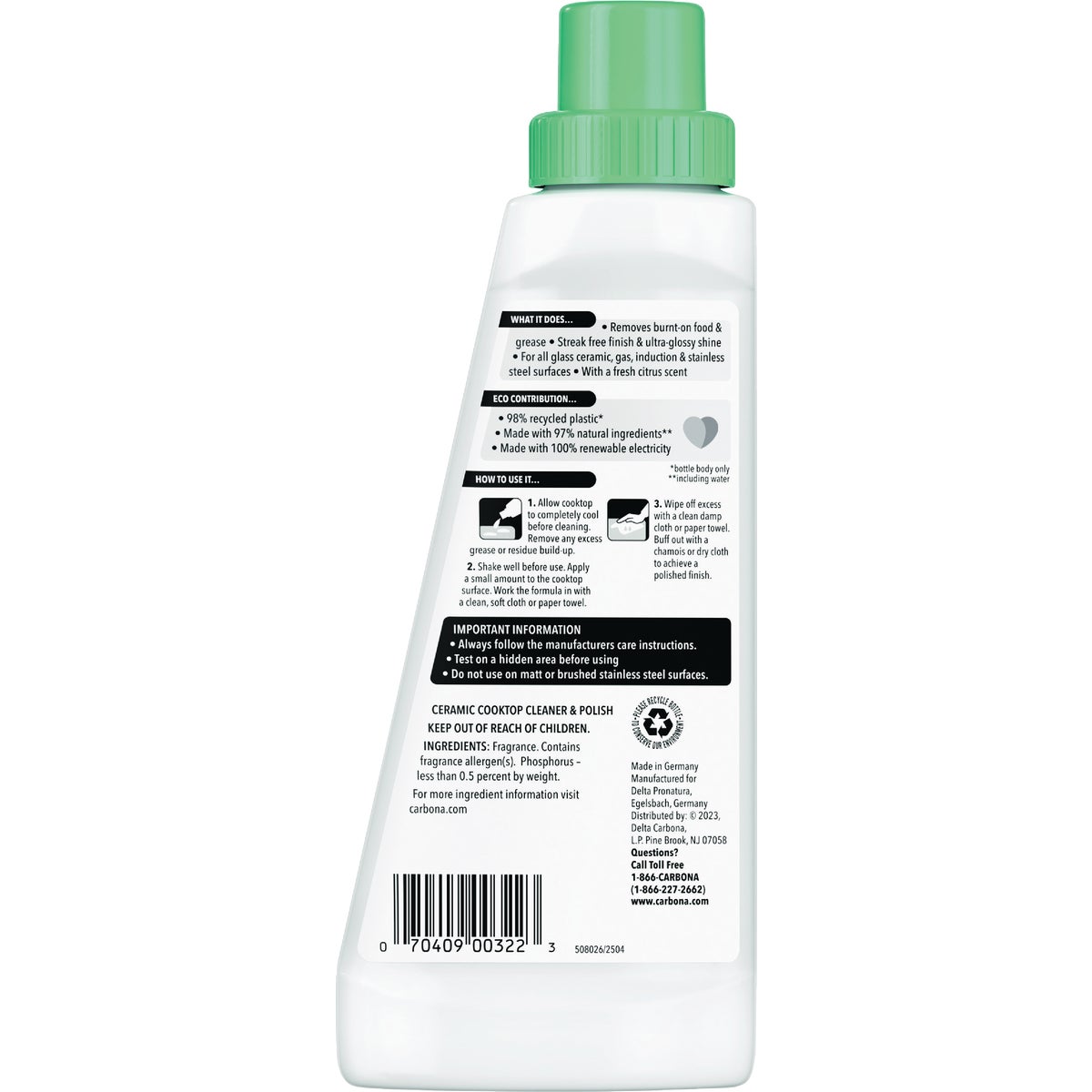 Carbona 16.8 Oz. Ceramic Cooktop Cleaner & Polish Image 2