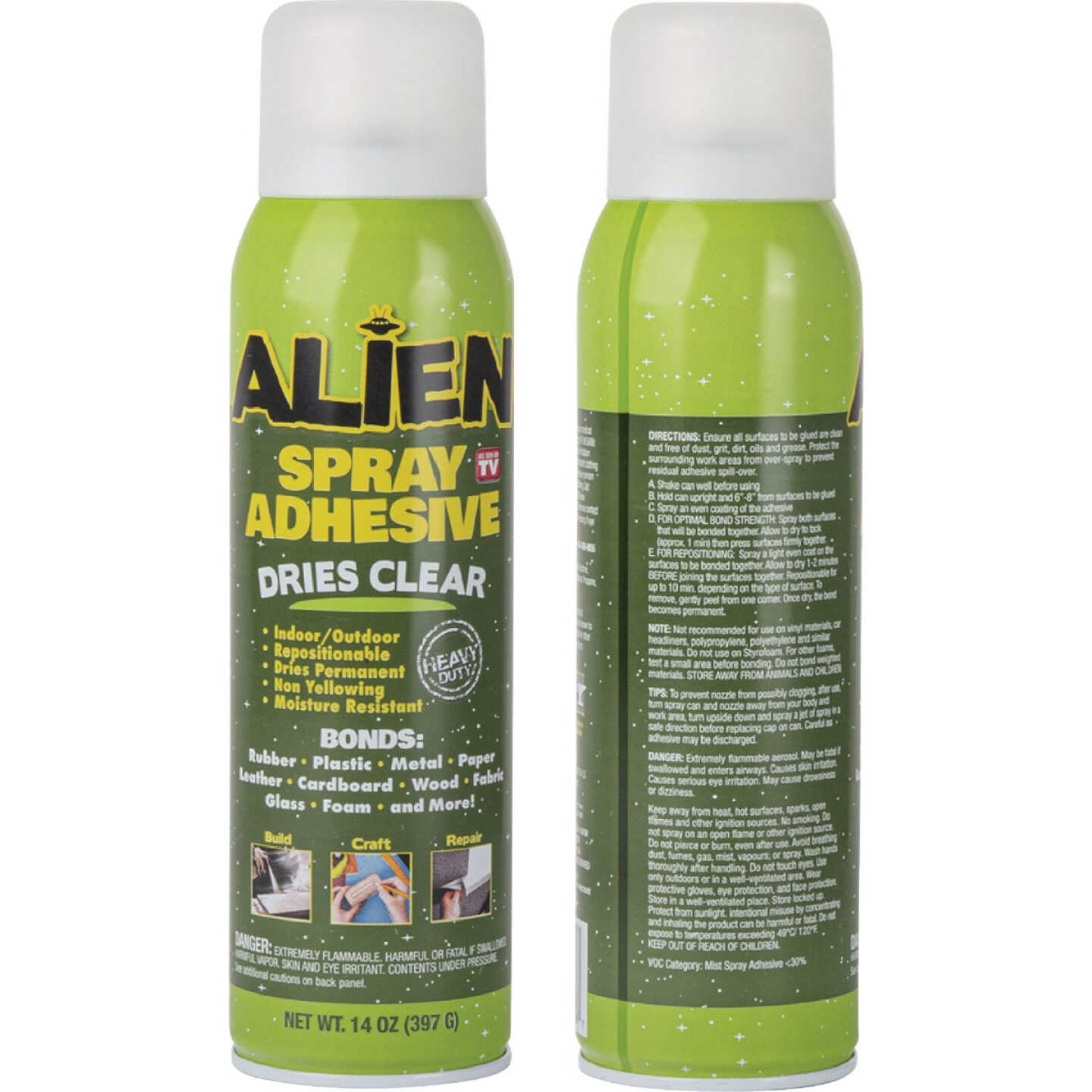 Alien 14 Oz. Spray Adhesive, Clear Image 1