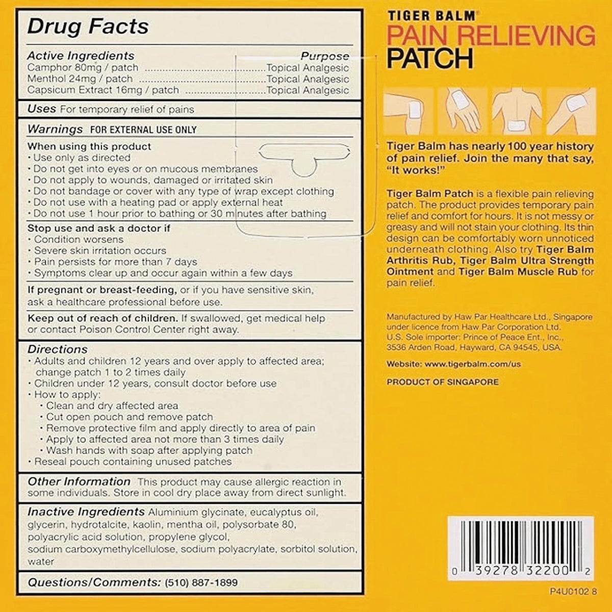 Tiger Balm Small Pain Relieving Patch (5-Count) Image 2