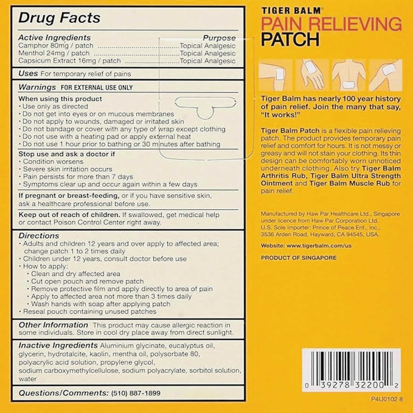 Tiger Balm Small Pain Relieving Patch (5-Count) Image 2