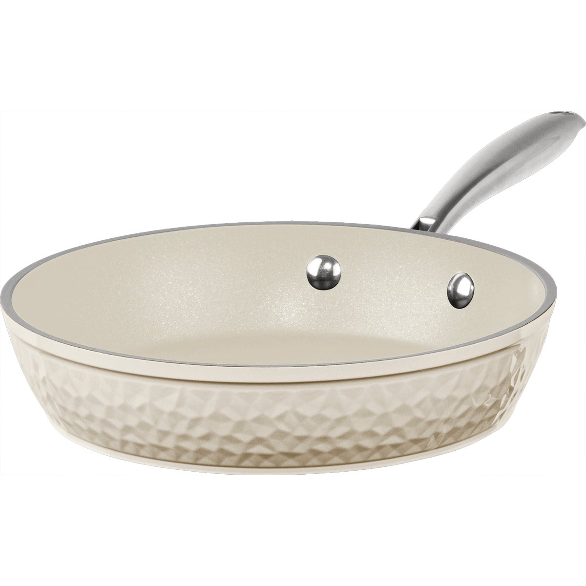 Gotham Steel 12 In. Hammered Cream Collection Fry Pan