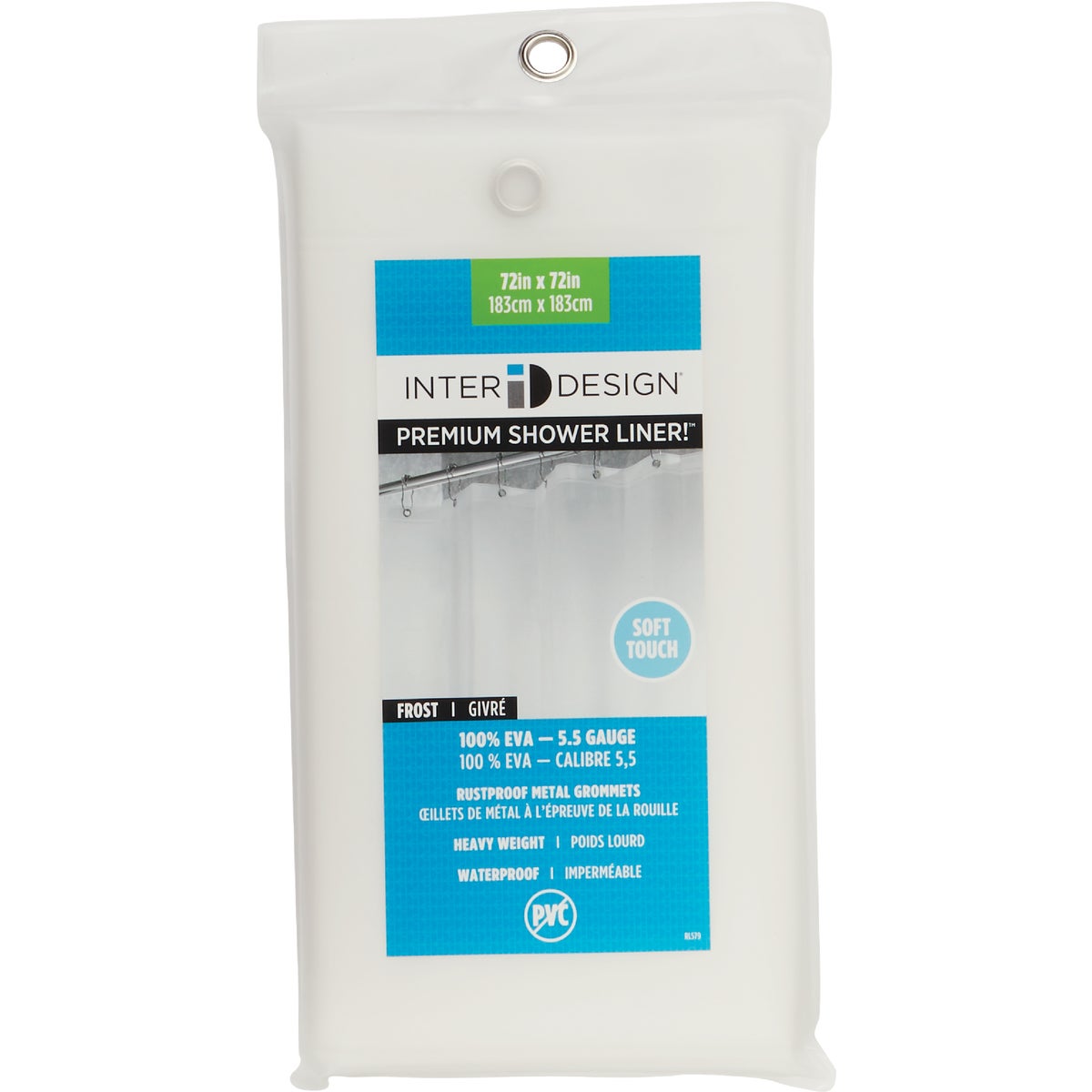 iDesign 72 In. x 72 In. Frost EVA Shower Curtain Liner Image 2