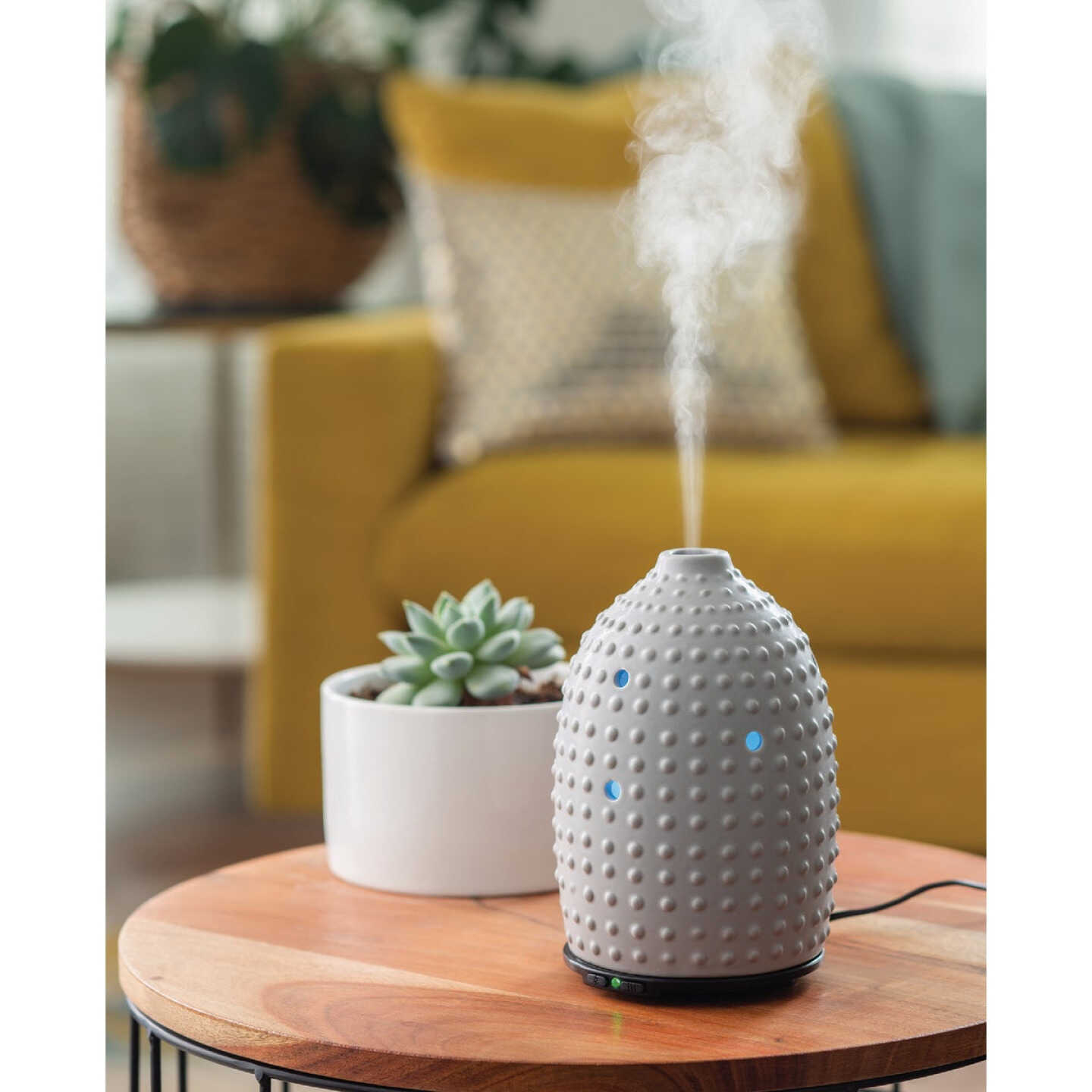 Candle Warmers Airome Ultra Sonic Essential Oil Diffuser - Gray Hobnail Image 3