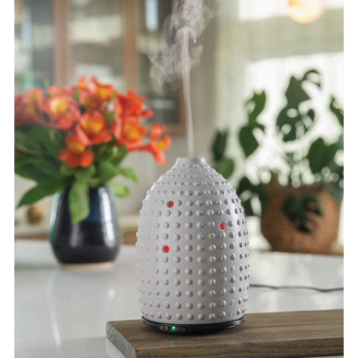Candle Warmers Airome Ultra Sonic Essential Oil Diffuser - Gray Hobnail Image 2