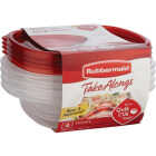 Rubbermaid TakeAlongs 2.9 C. Clear Rectangle Food Storage Container with Lids (4-Pack) Image 1