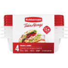 Rubbermaid TakeAlongs 2.9 C. Clear Rectangle Food Storage Container with Lids (4-Pack) Image 2