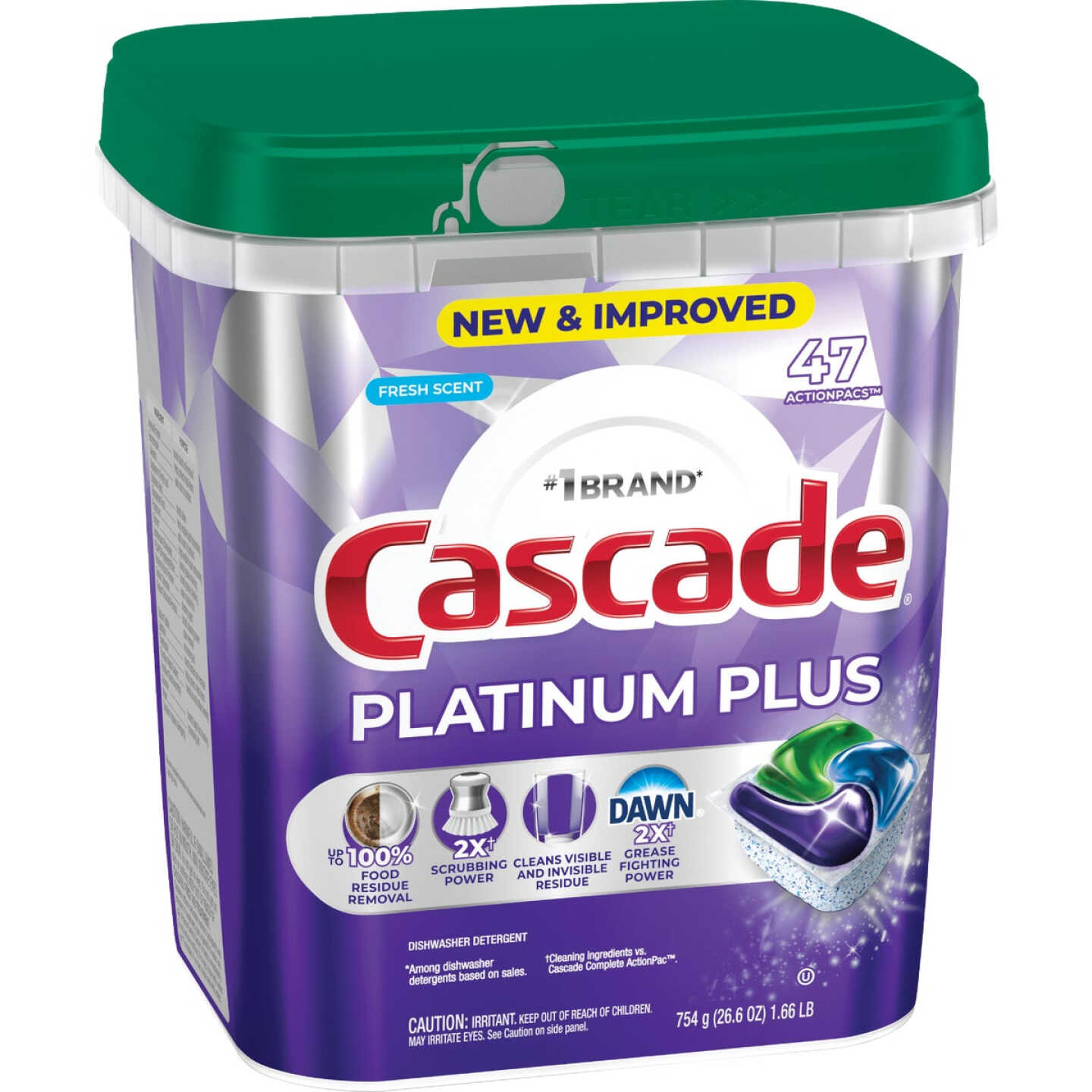 Cascade Platinum Plus Action Pacs Dishwasher Detergent (47-Ct.) Image 2