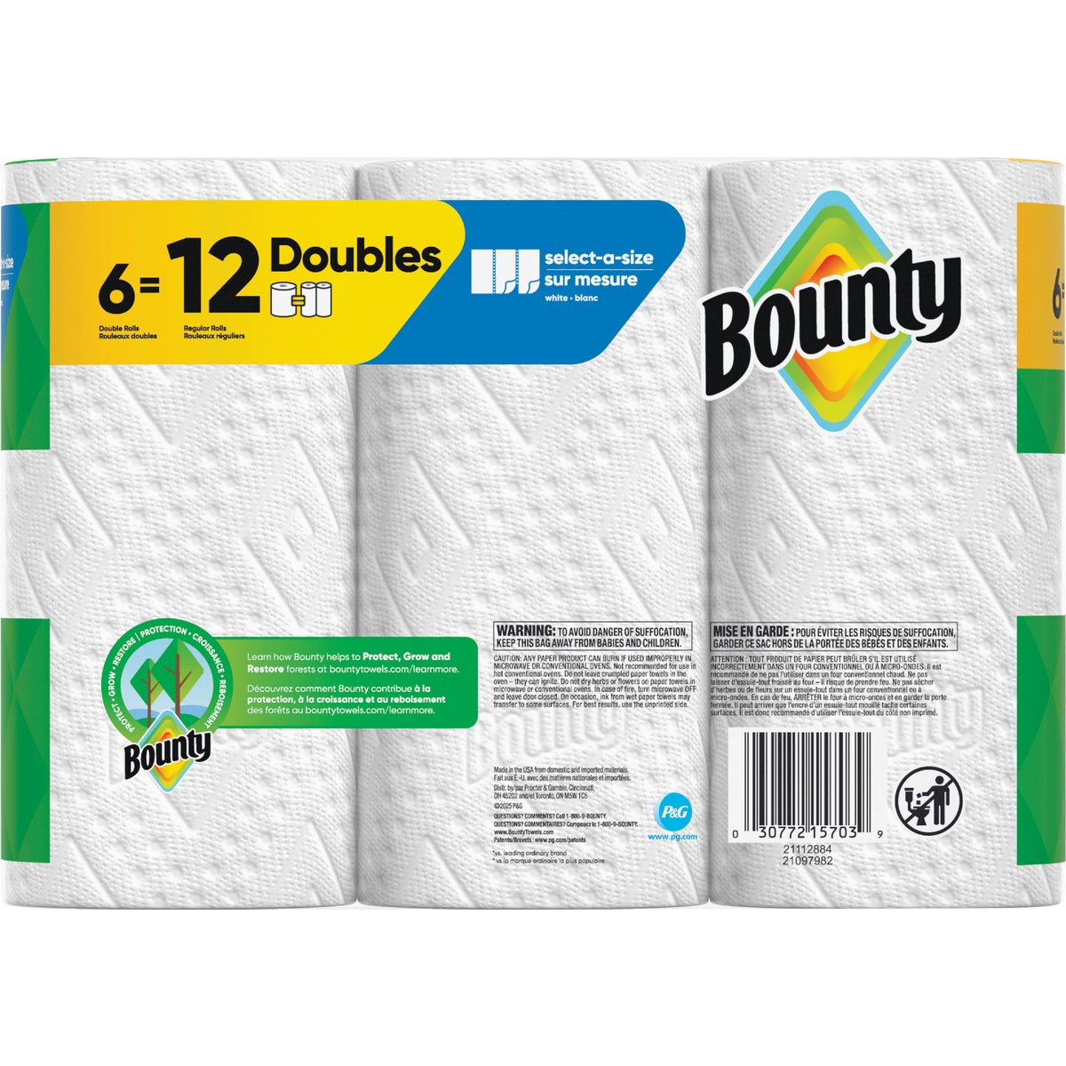 Bounty Select-A-Size Paper Towels, 6 Double Rolls Image 5