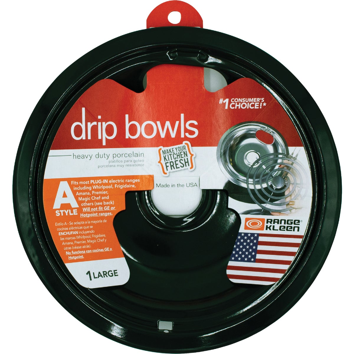 Range Kleen Electric 8" Style A Round Black Drip Pan Image 2