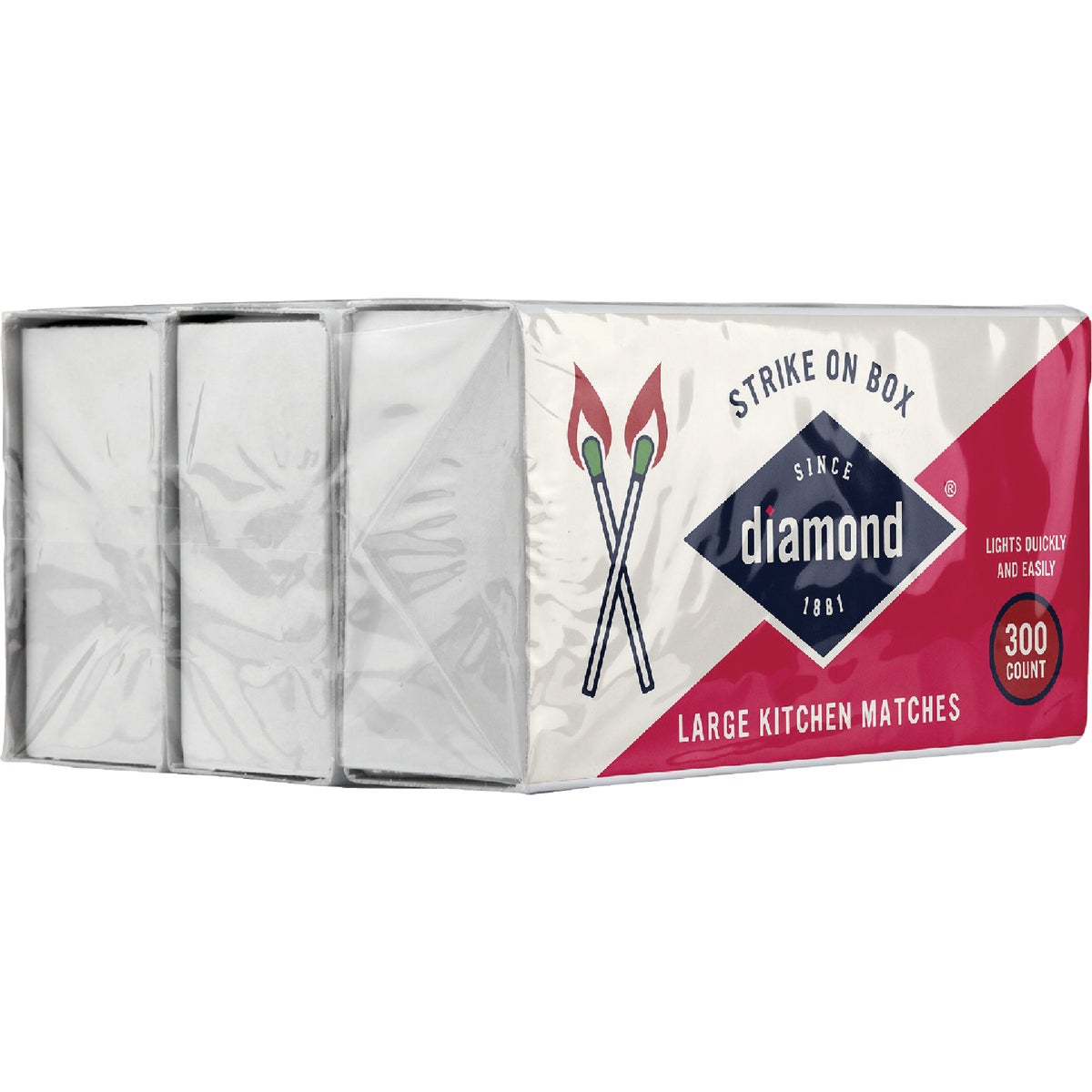 Diamond 2-3/8 In. 300-Count Strike on Box Kitchen Matches (3-Pack)