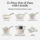 Gotham Steel Hammered Cream Cookware Collection (15-Piece) Image 4