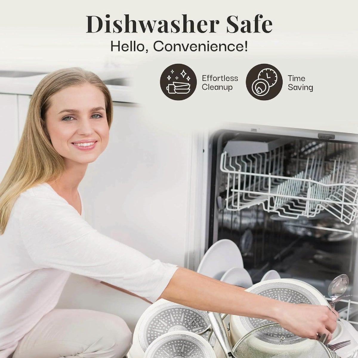 Gotham Steel Hammered Cream Cookware Collection (15-Piece) Image 2