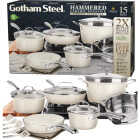 Gotham Steel Hammered Cream Cookware Collection (15-Piece) Image 1