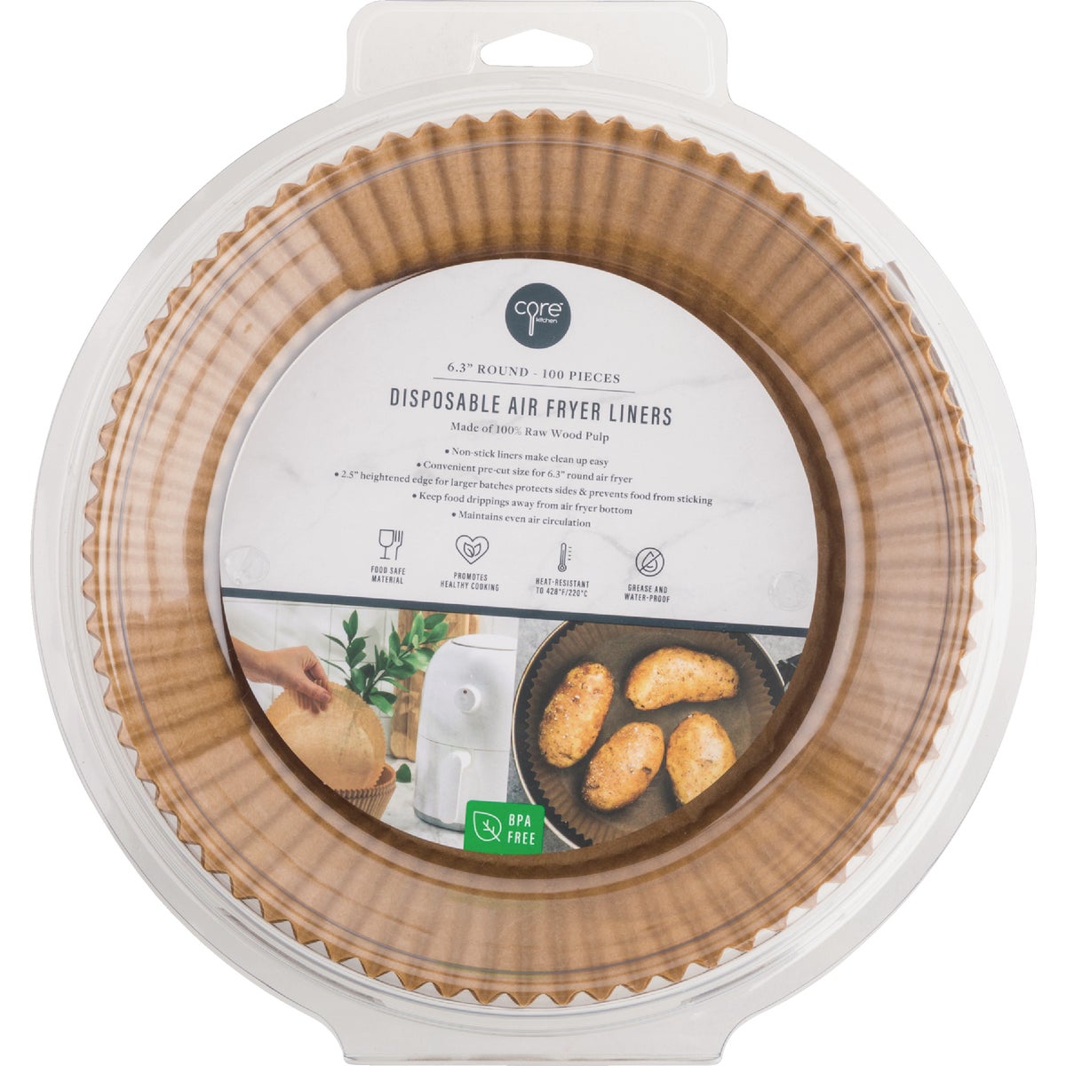 Core Home 6.3 In. Round Air Fryer Liners (100-Count) Image 2