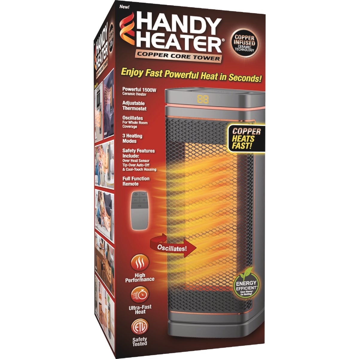 Handy Heater Copper Core Tower Oxcillating Ceramic Space Heater Image 1