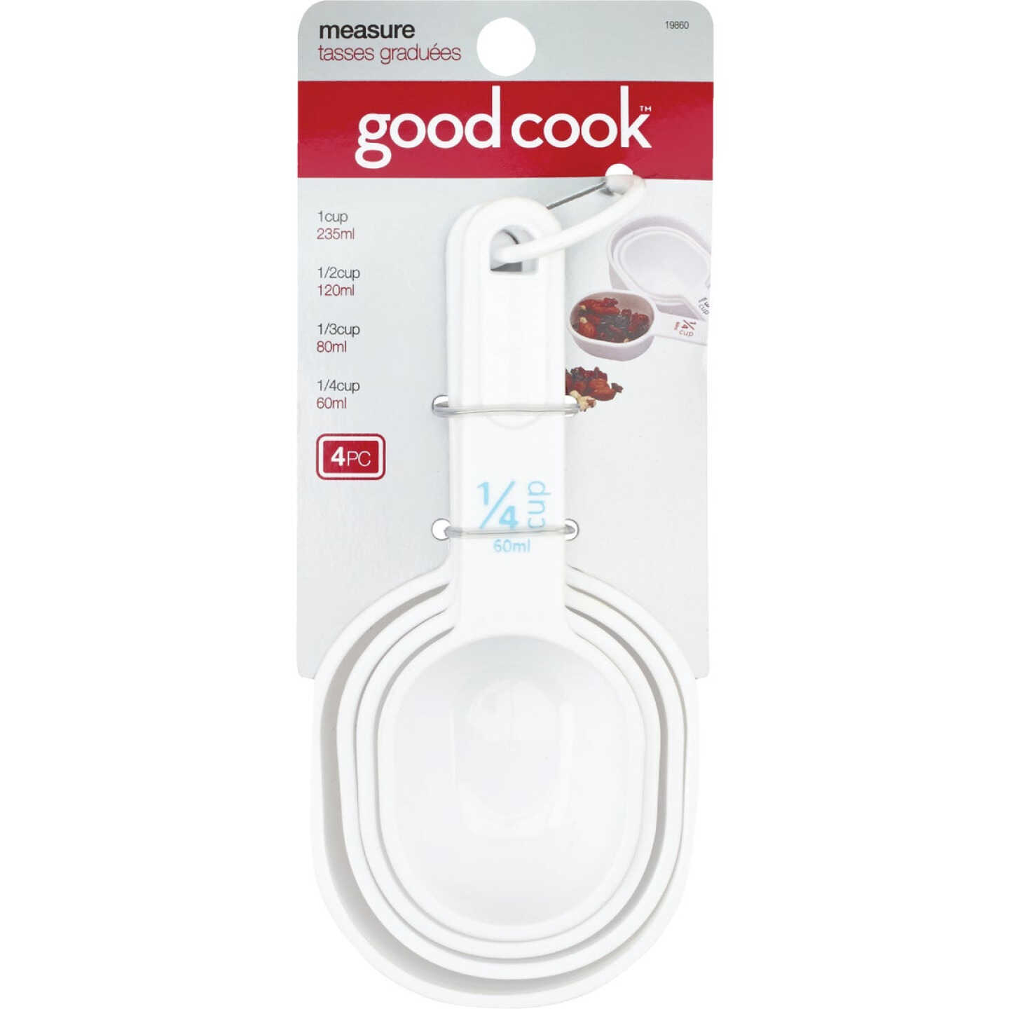 Goodcook White Plastic Measuring Cup Set (4-Piece) Image 1