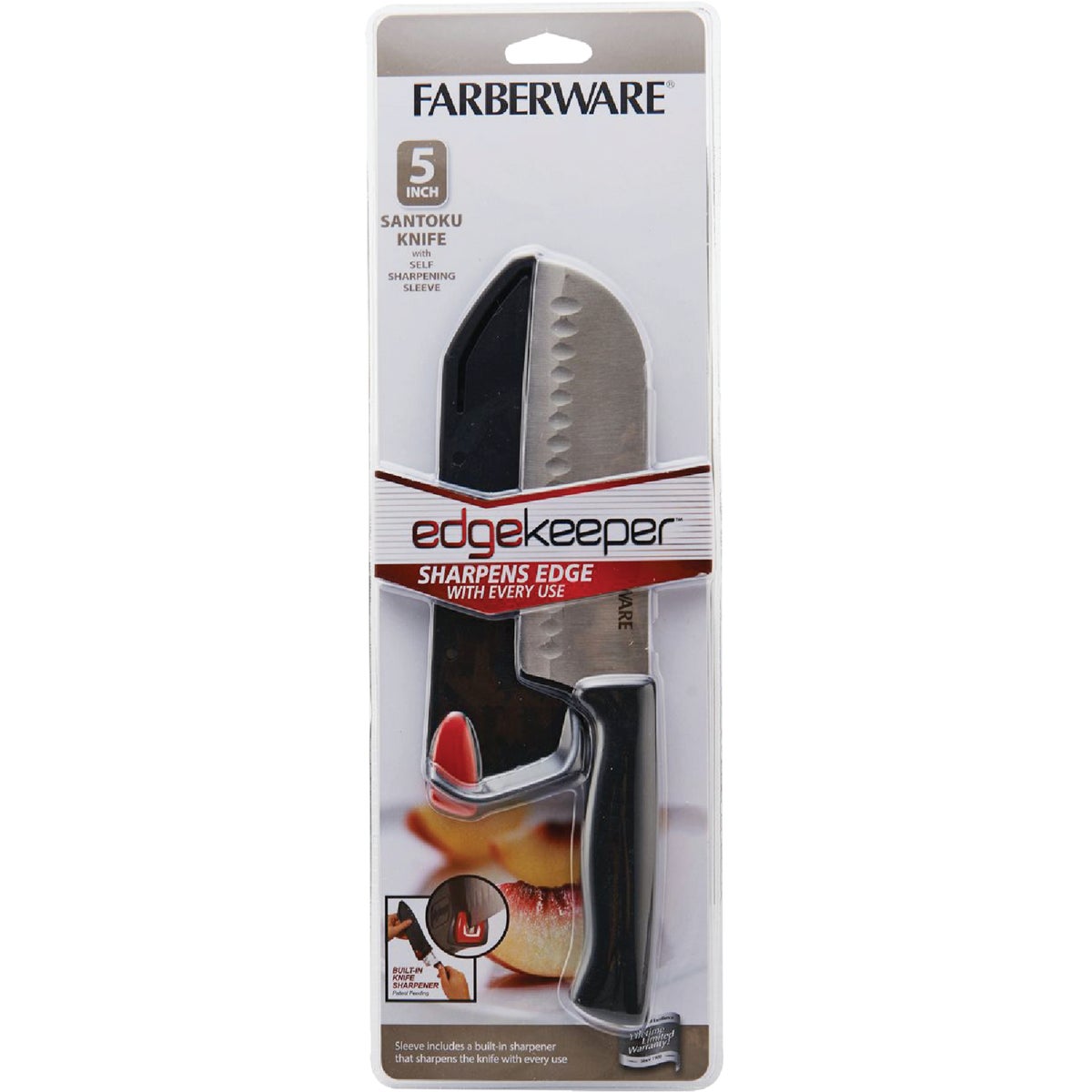 Farberware 5 In. Black Santoku Knife with Edgekeeper Sheath Image 2