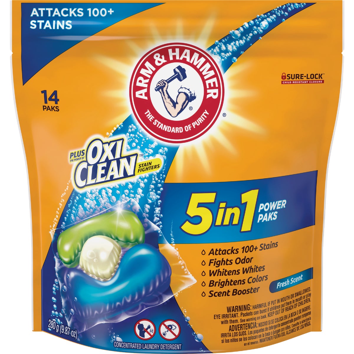 Arm & Hammer Plus Oxi Clean 5-In-1 Power Paks Laundry Detergent (14-Count) Image 1