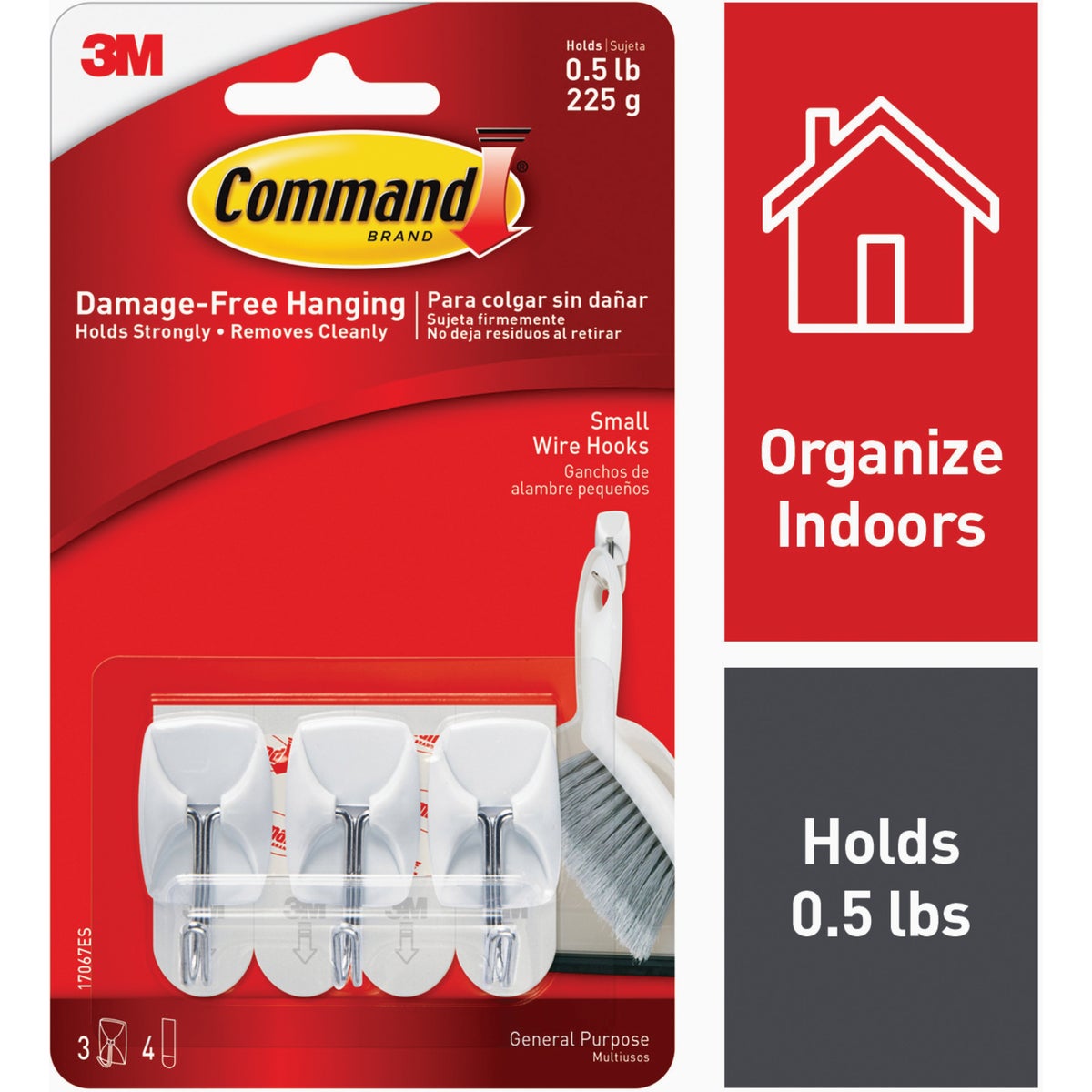 Command Small White Wire Hooks, 3 Hooks, 4 Strips Image 6