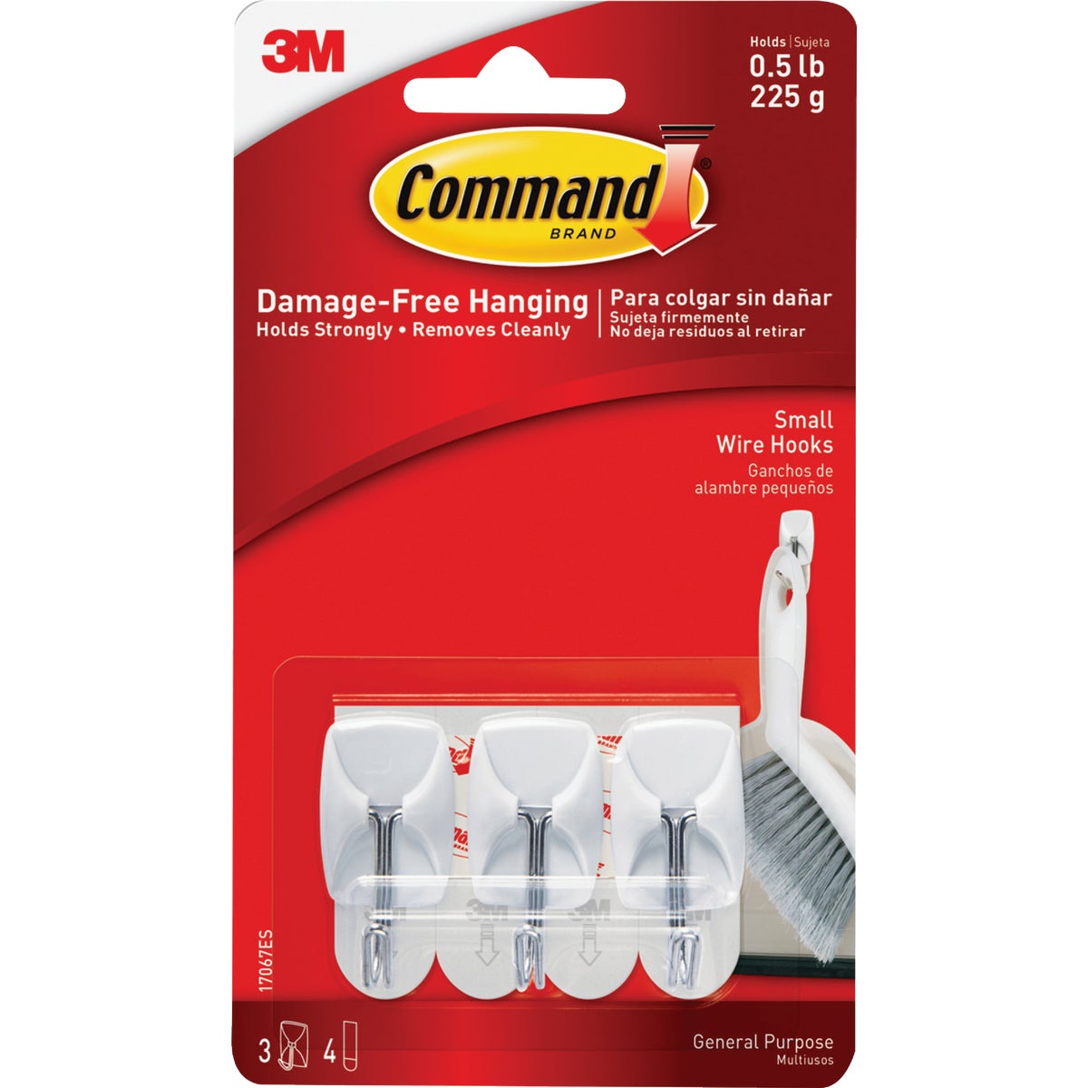 Command Small White Wire Hooks, 3 Hooks, 4 Strips Image 7