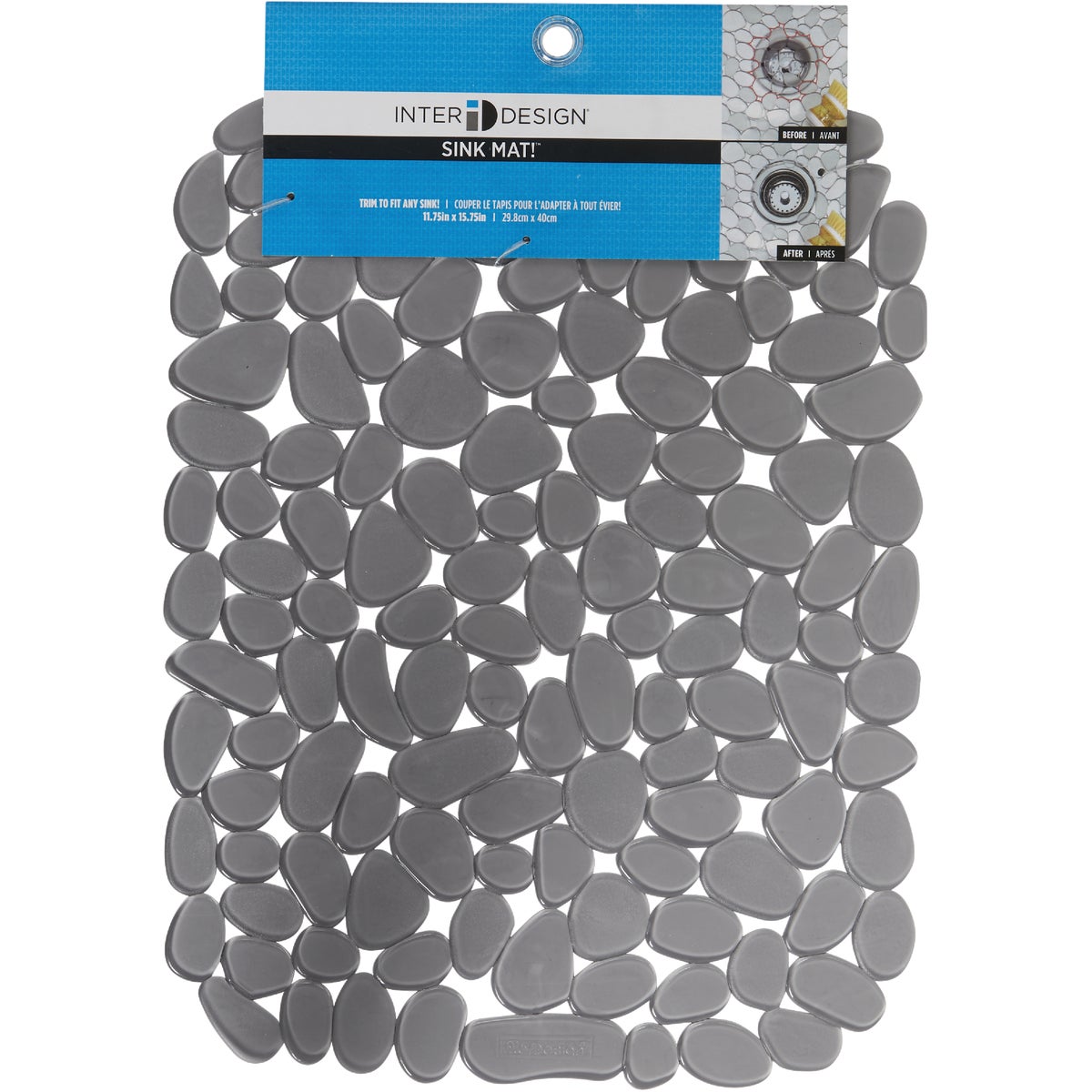 iDesign Pebblz 12 In. x 15.5 In. Graphite Sink Mat Image 3