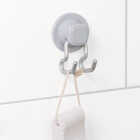Zenna Home Rustproof Satin Chrome Power Grip Pro Adhesive/Suction Shower Storage Hook Image 2