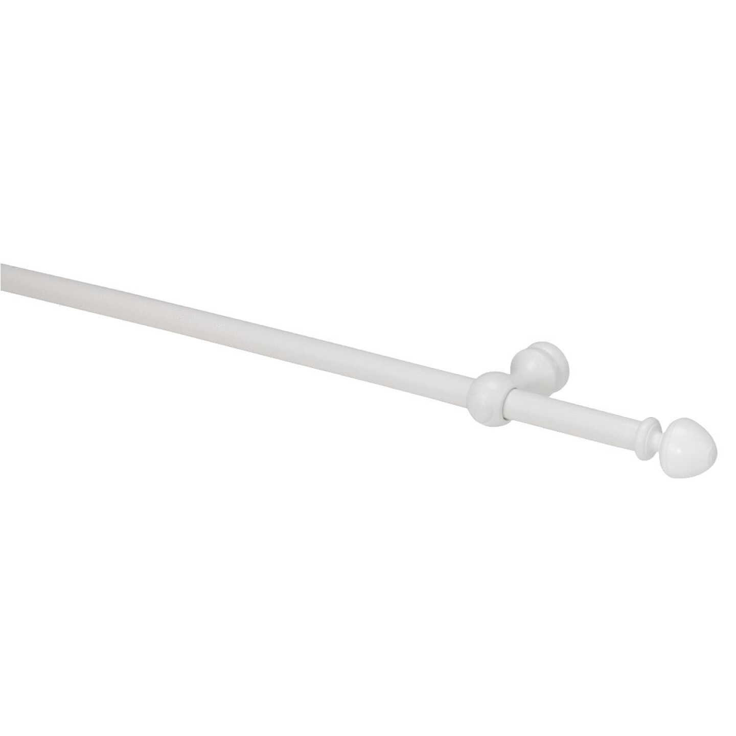 Levolor Button 48 In. 1 In. Single Curtain Rod, White Image 1