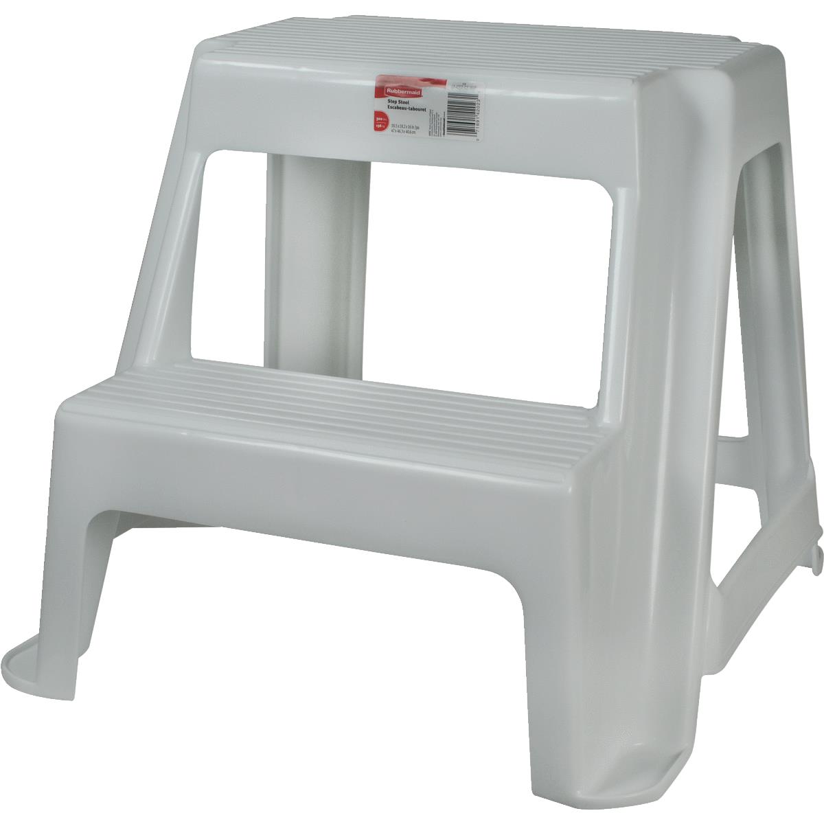 WHITE 2-STEP STOOL