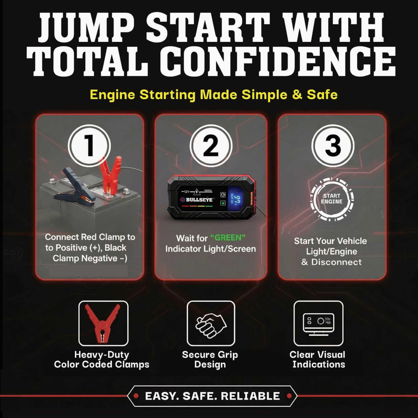Bullseye 1000 Amp 12-Volt Rechargeable Jump Starter Image 5