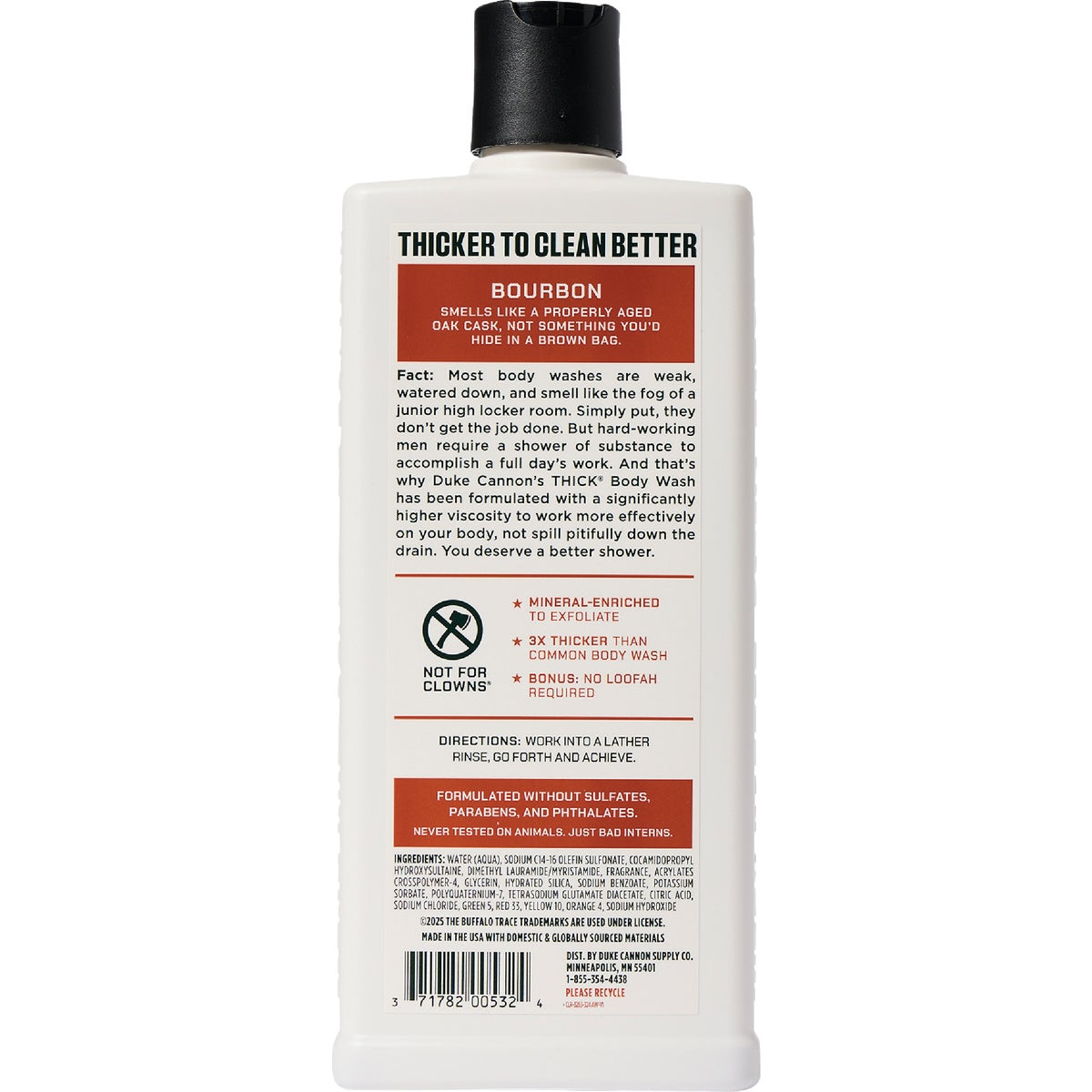 Duke Cannon 18 Oz. Bourbon Oak Barrell Thick High Viscosity Body Wash Image 2