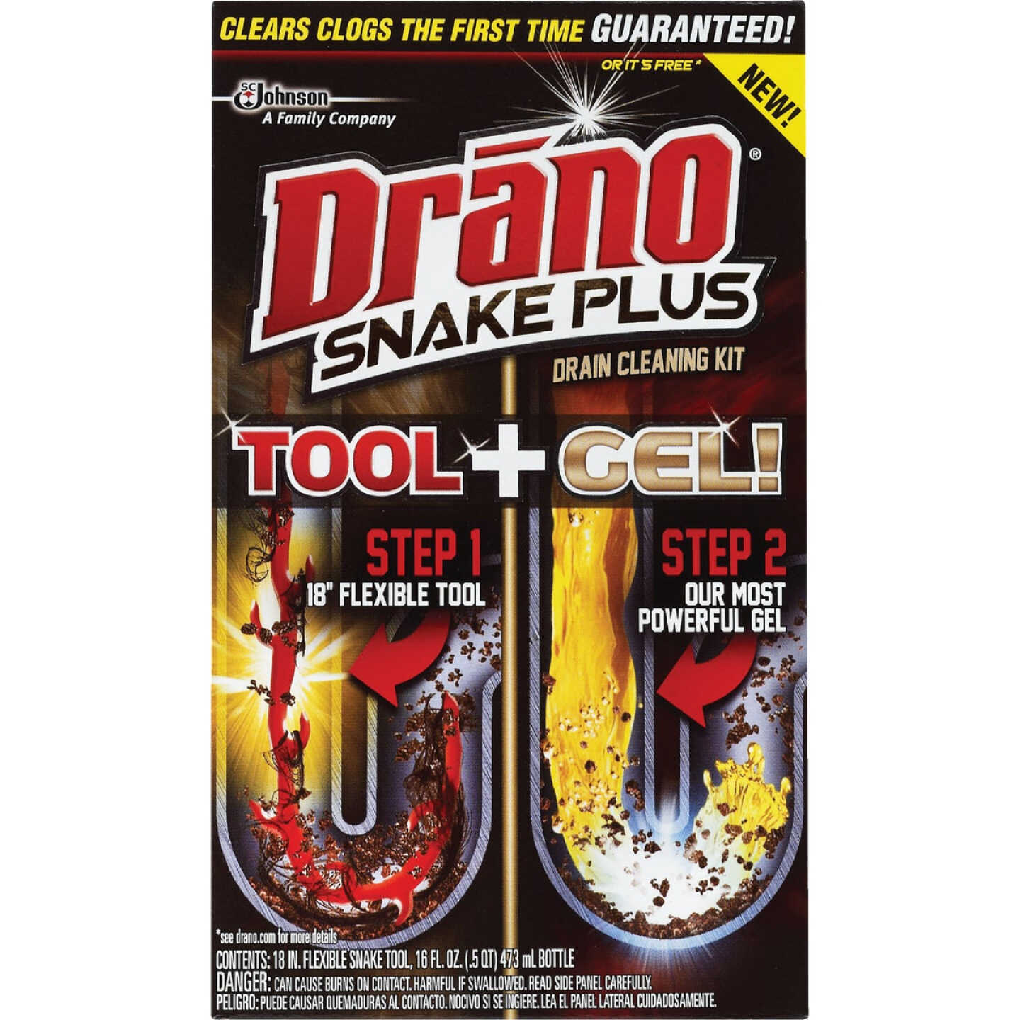 Drano 16 Oz. Snake Plus Gel Drain Cleaning Kit Image 1