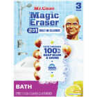 Mr. Clean Magic Eraser 2-in-1 Built-In-Cleaner Bath Sponge, Lemon Image 1