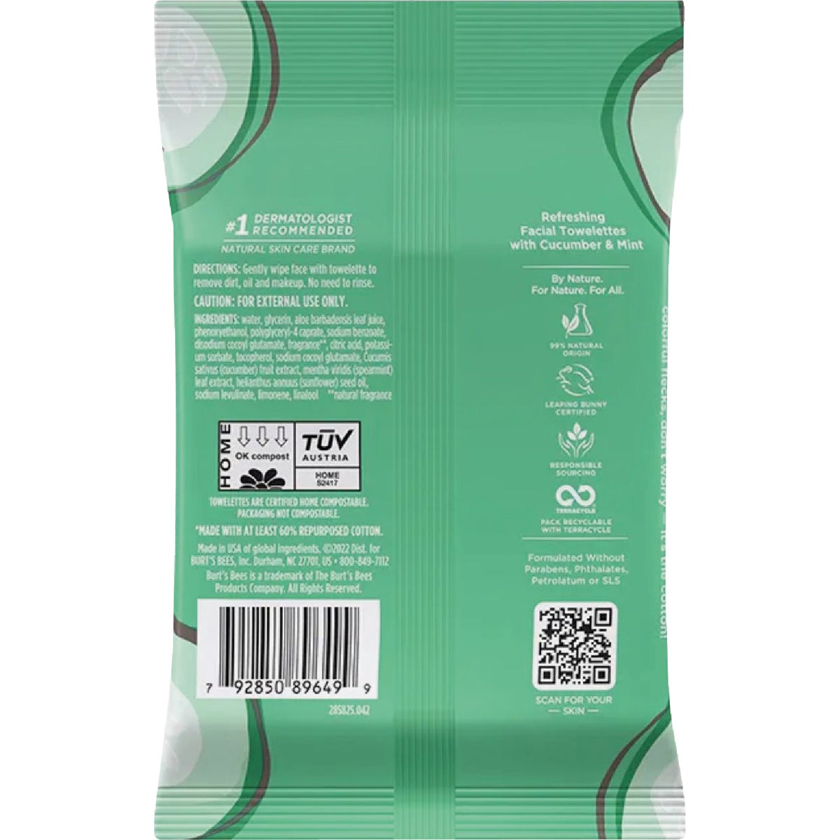 Burt's Bees Refreshing Cucumber Mint Facial Towelettes (10-Count) Image 5