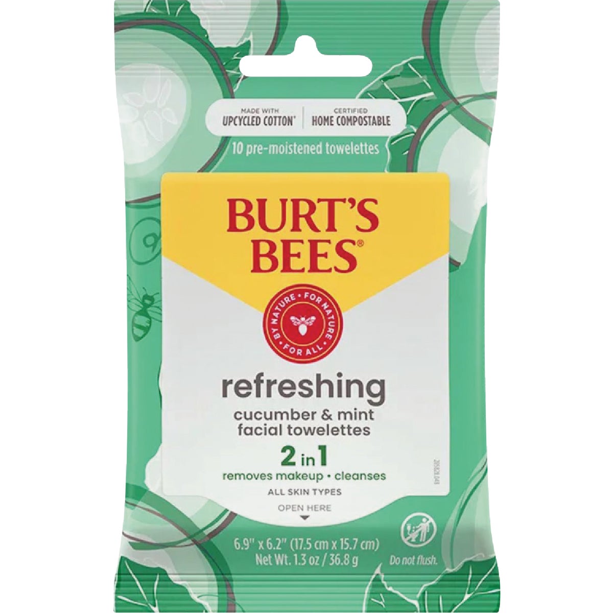 Burt's Bees Refreshing Cucumber Mint Facial Towelettes (10-Count) Image 1