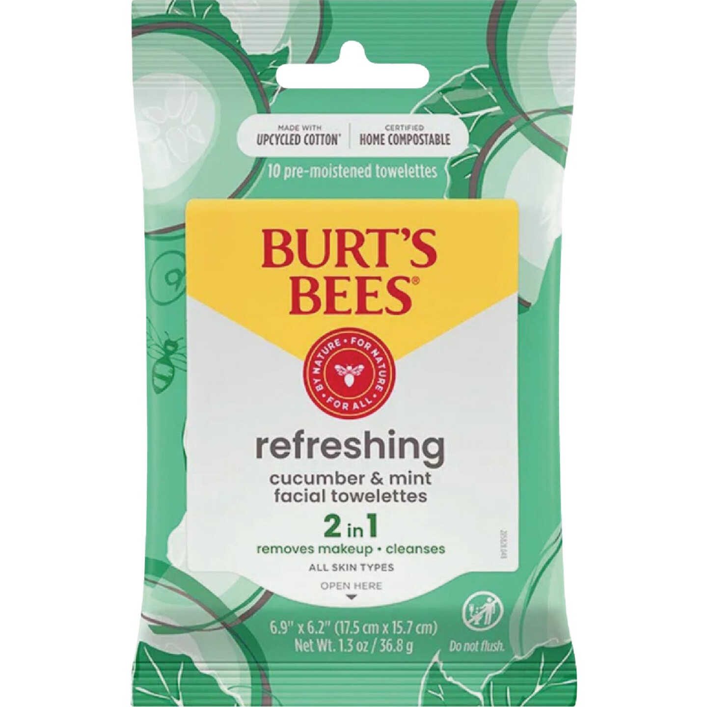 Burt's Bees Refreshing Cucumber Mint Facial Towelettes (10-Count) Image 1