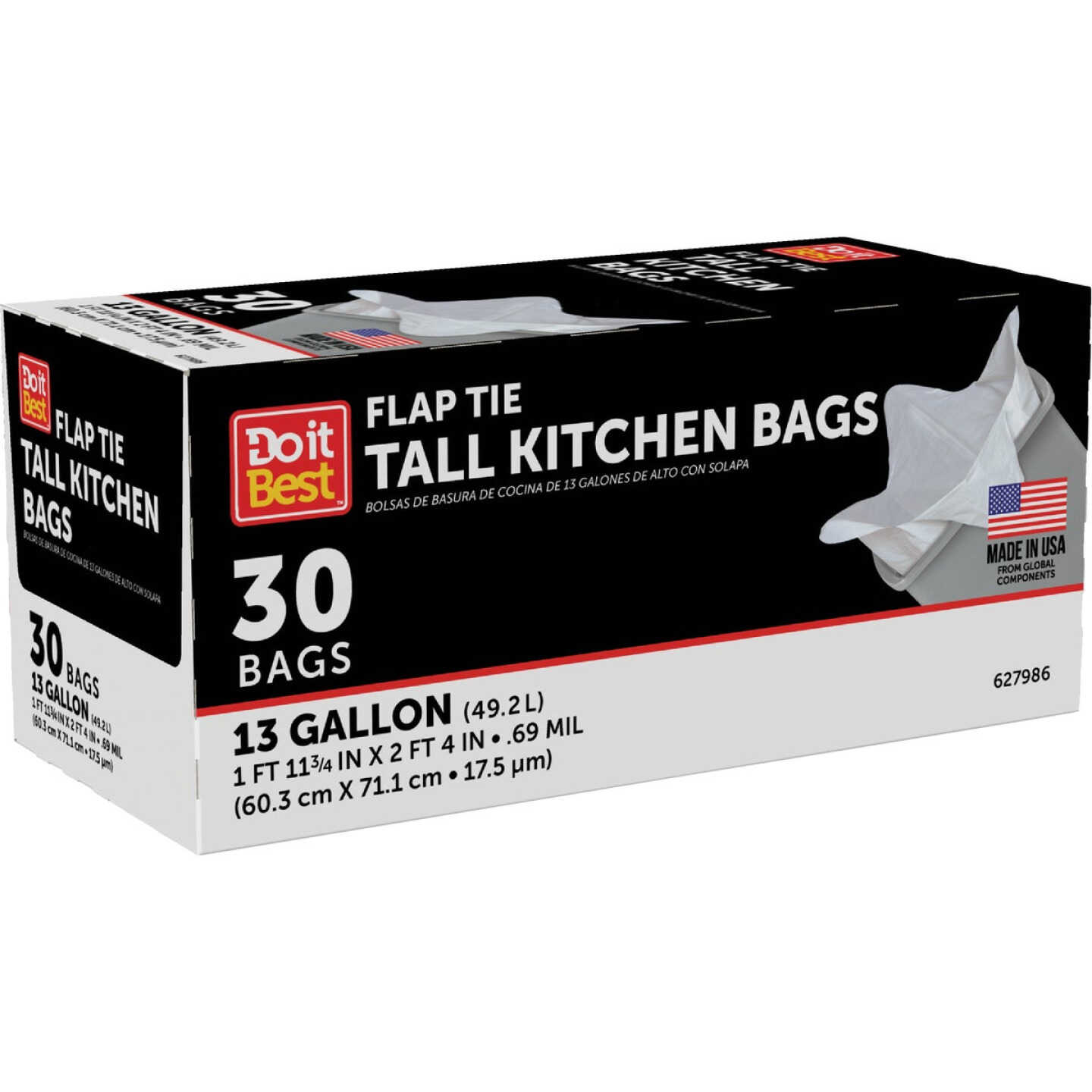 Do it Best 13 Gal. Tall Kitchen White Trash Bag (30-Count) Image 3