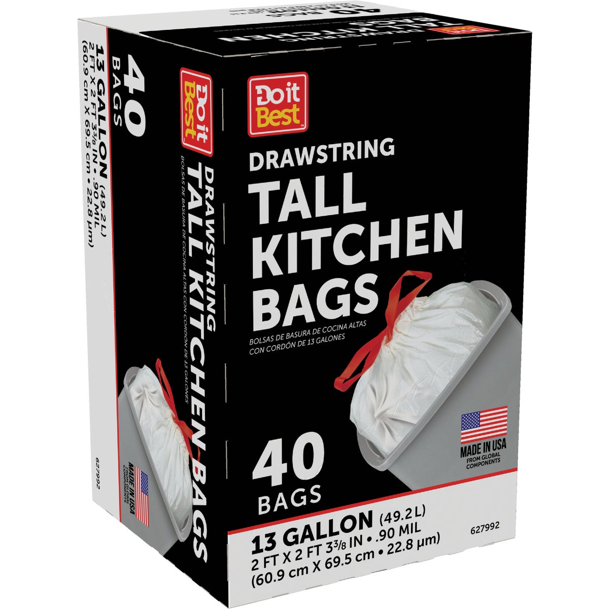 Do it Best 13 Gal. Tall Kitchen White Trash Bag (40-Count) Image 4