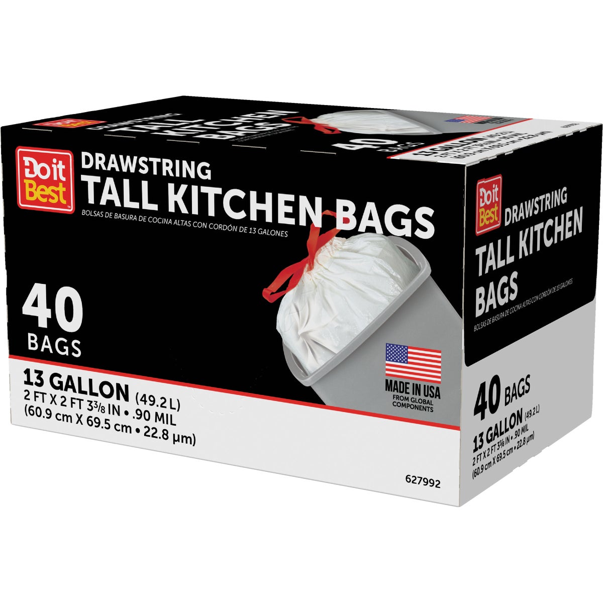 Do it Best 13 Gal. Tall Kitchen White Trash Bag (40-Count) Image 3