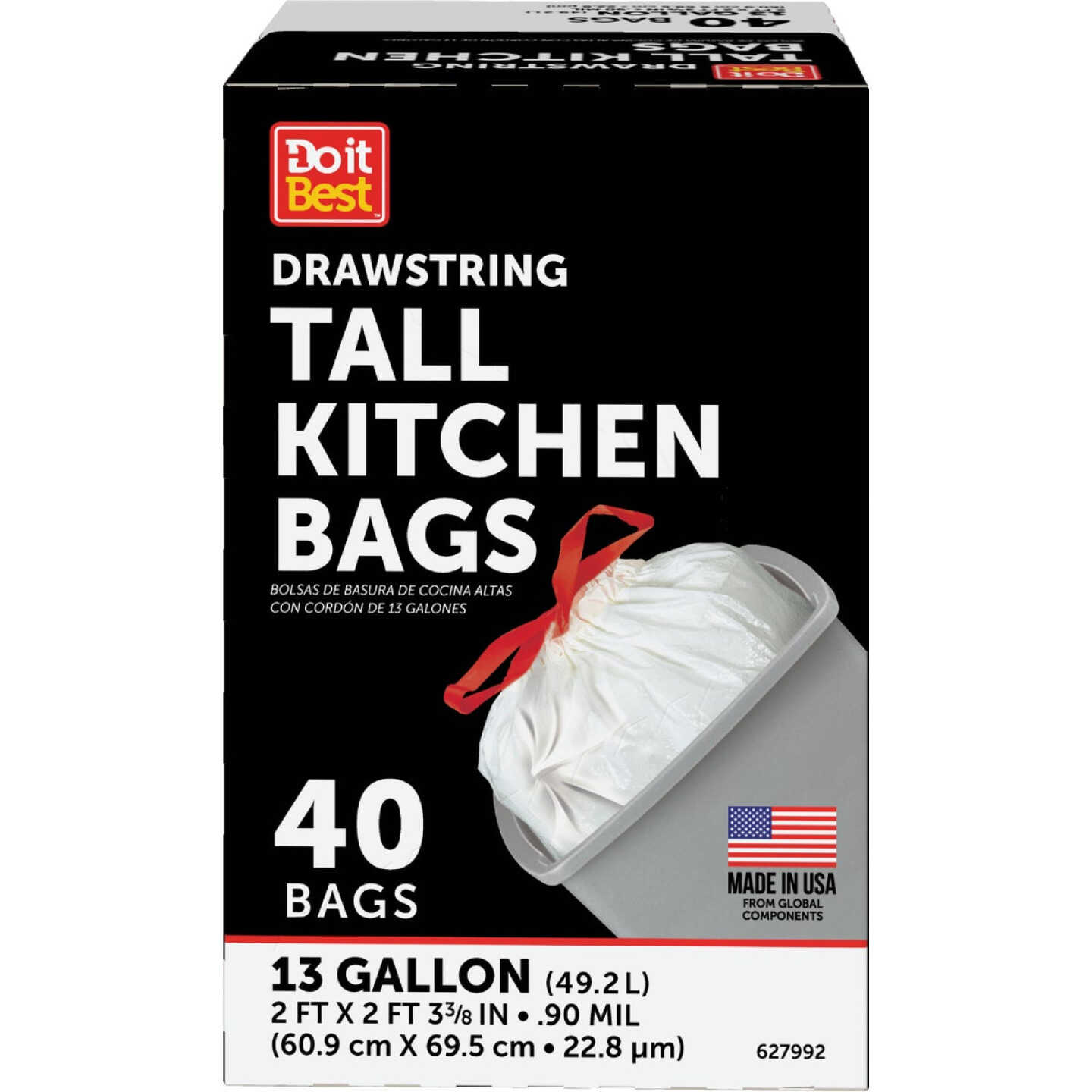 Do it Best 13 Gal. Tall Kitchen White Trash Bag (40-Count) Image 2