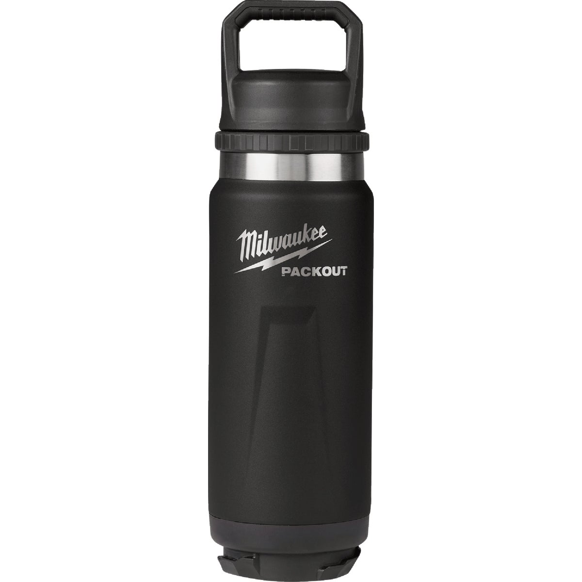 Milwaukee PACKOUT 24 Oz. Black Insulated Bottle with Chug Lid Image 1