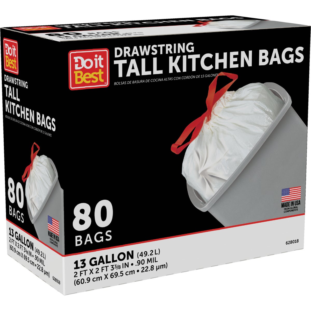 Do it Best 13 Gal. Tall Kitchen White Trash Bag (80-Count) Image 2
