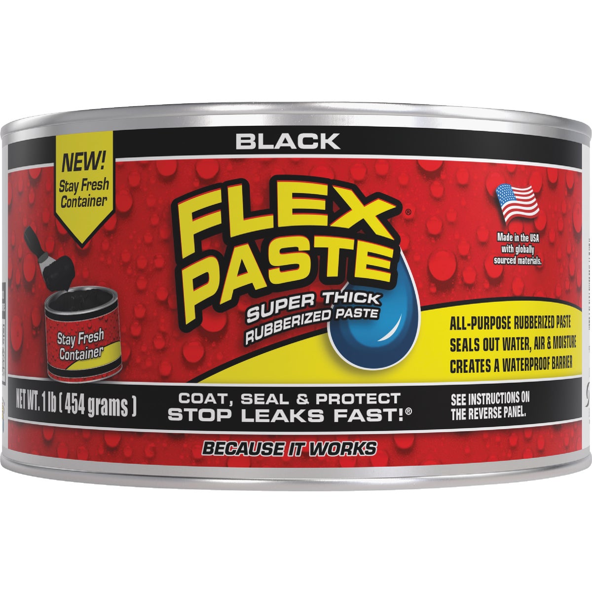 Flex Paste 1 Lb. Rubber Sealant, Black Image 1