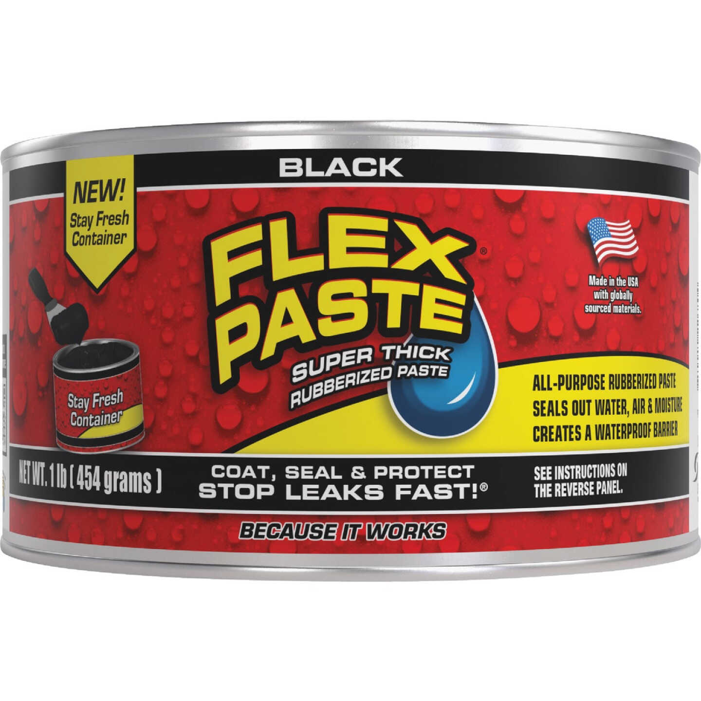 Flex Paste 1 Lb. Rubber Sealant, Black Image 1