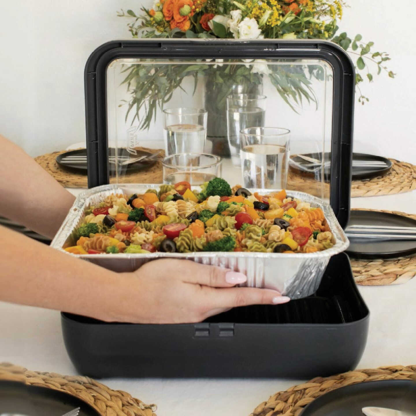 Fancy Panz Classic Charcoal Baking Carrier with Foil Pan and Serving Spoon Image 2