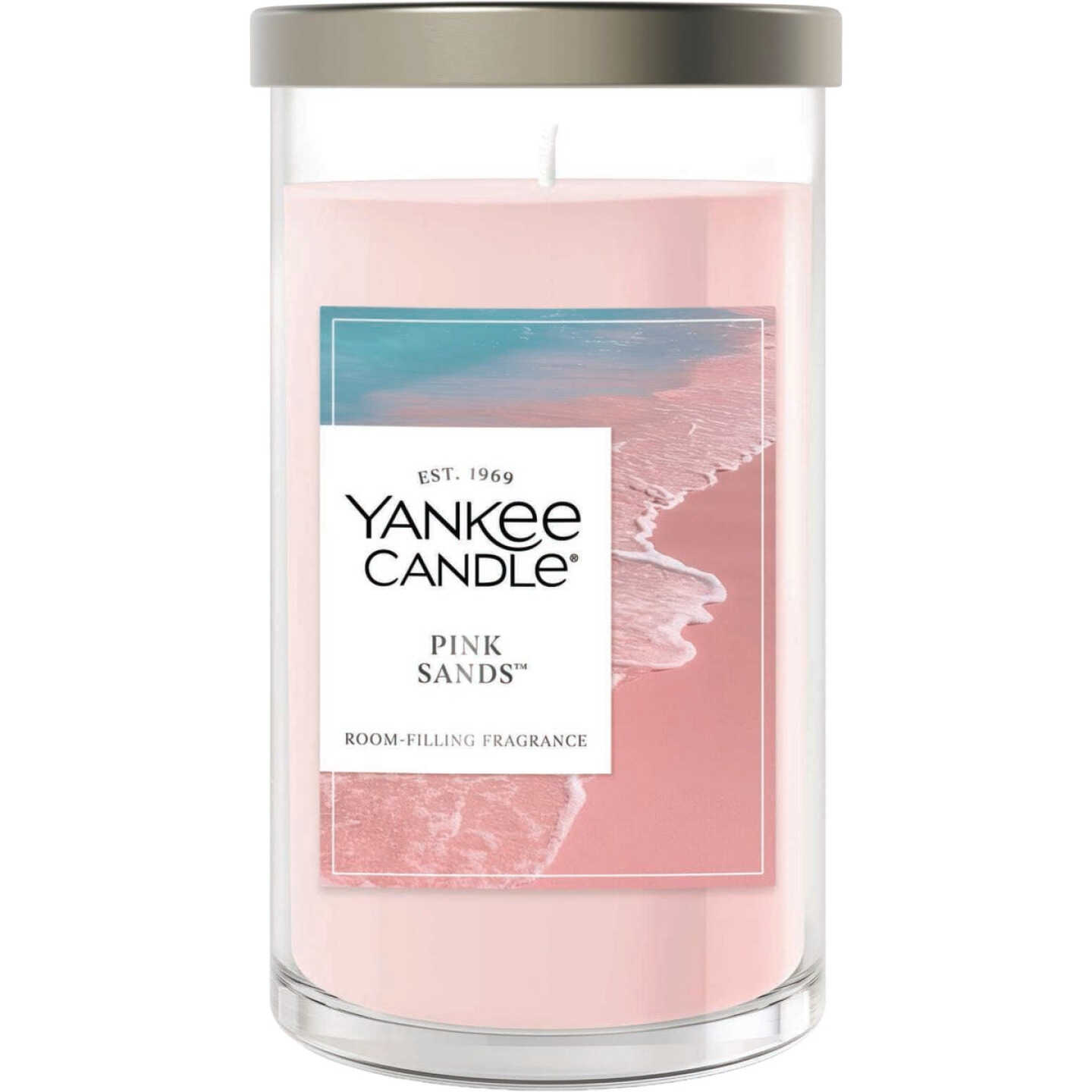 Yankee Candle 14-1/4 Oz. Pink Sands Medium Pillar Candle Image 1