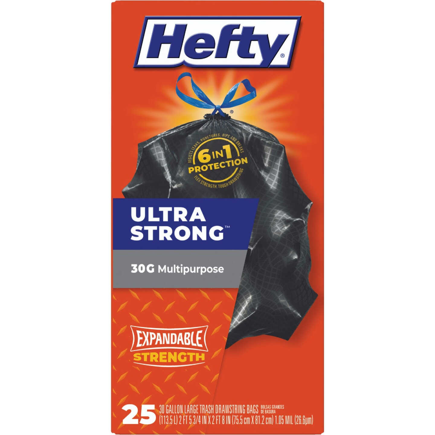 Hefty Ultra Strong 30 Gal. Large Black Trash Bag (25-Count) Image 1