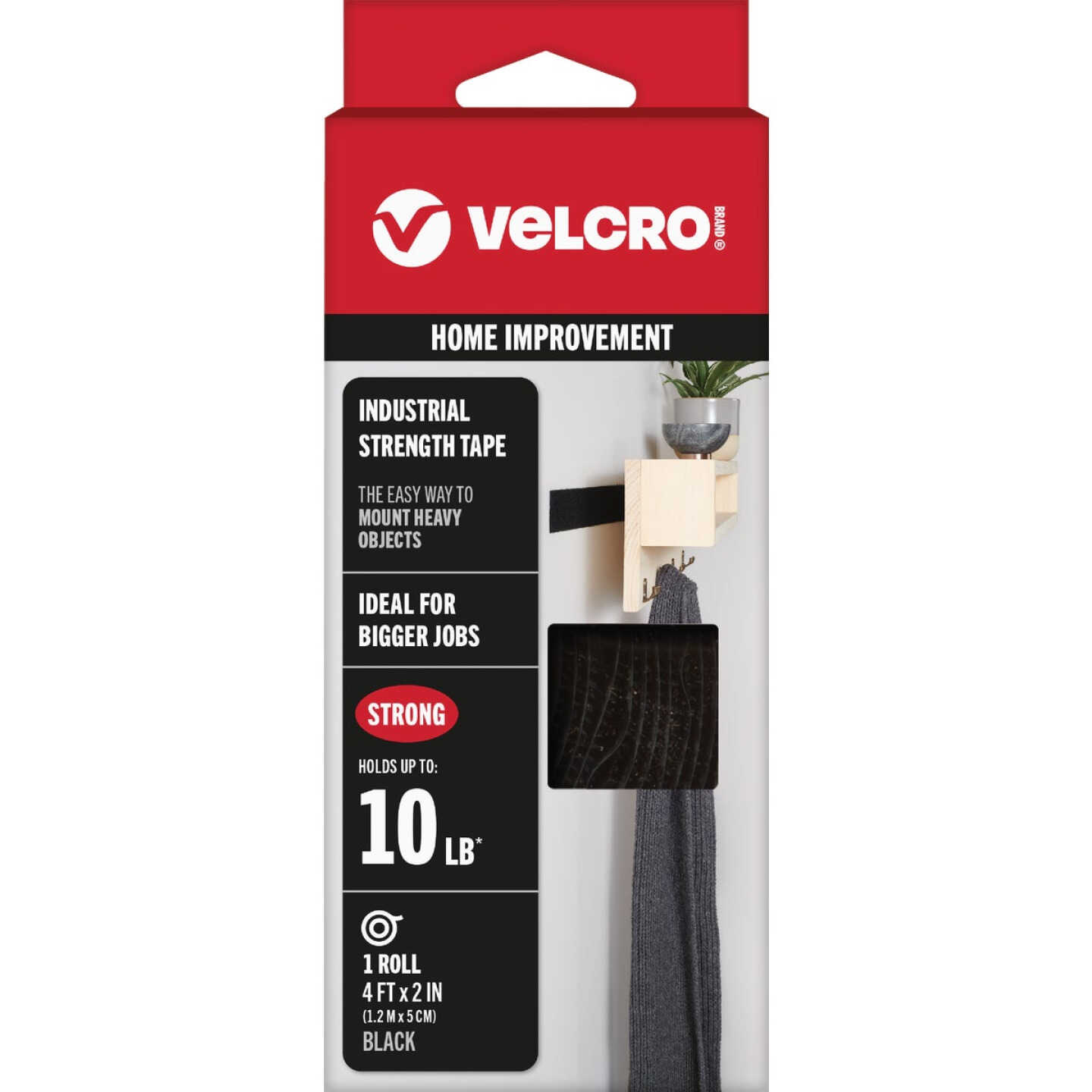 VELCRO Brand 2 In. x 4 Ft. Black Industrial Strength Hook & Loop Roll Image 1