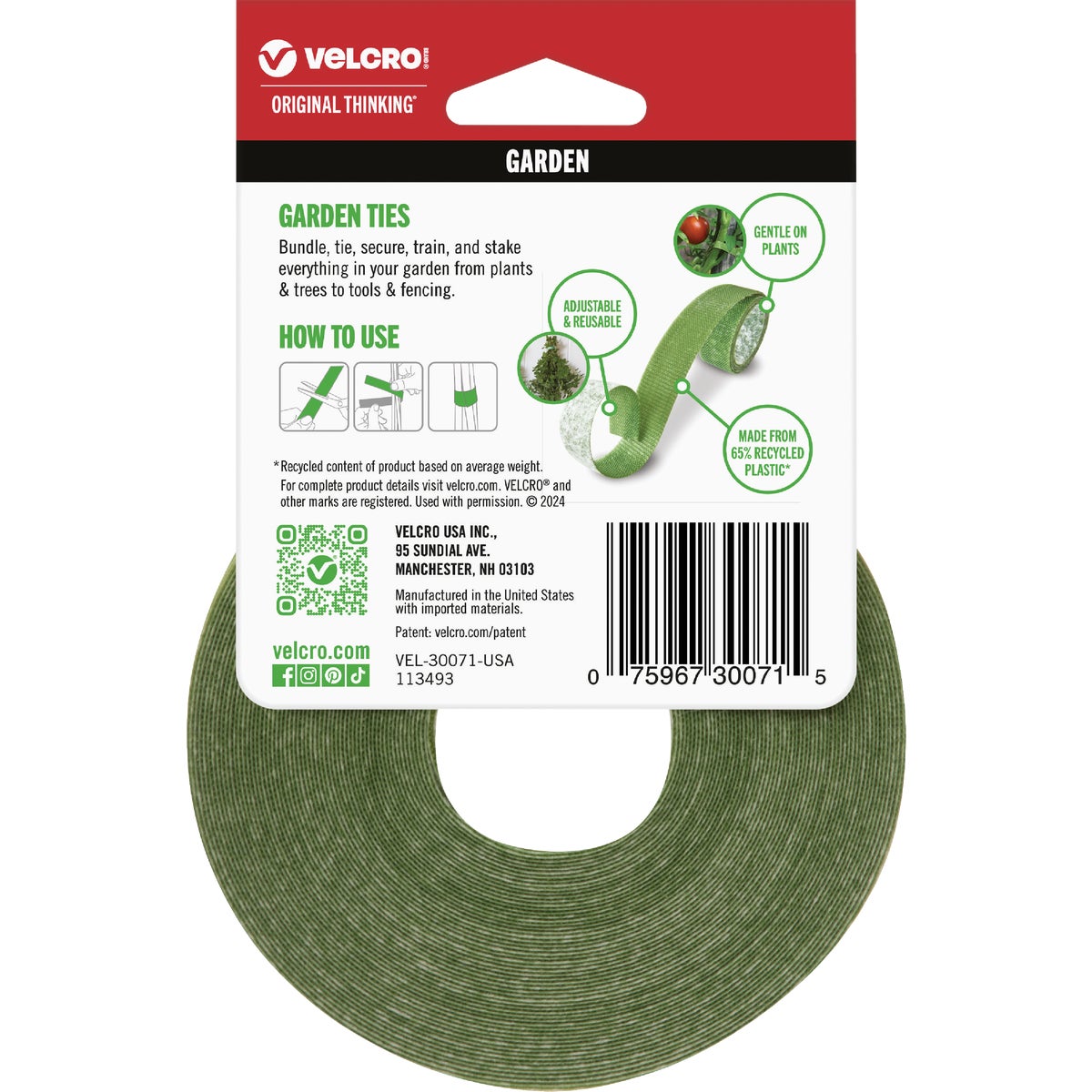 VELCRO Brand One-Wrap 50 Ft. x 1/2 In. Green Garden Ties Image 2