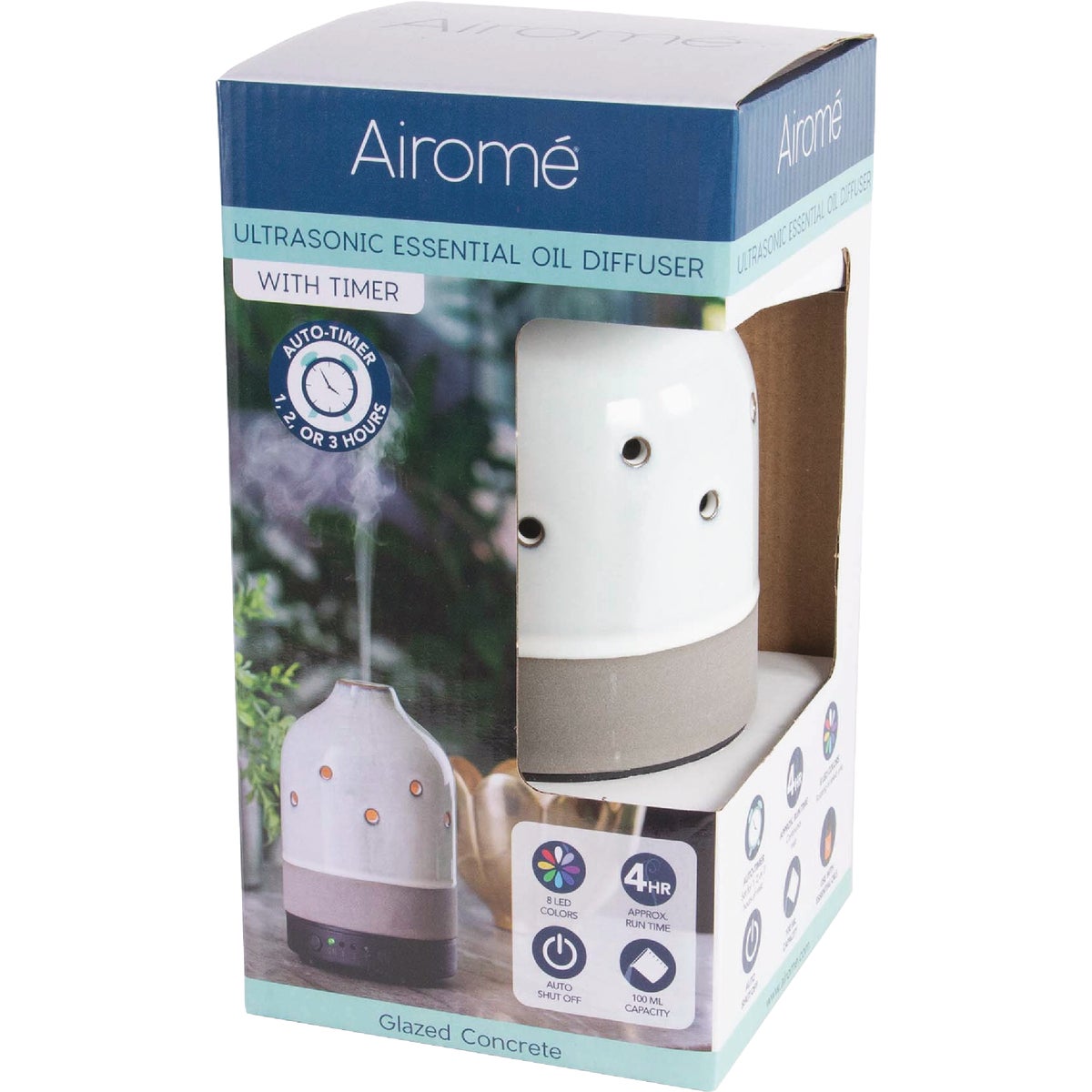 Airome Ultra Sonic Essential Oil Diffuser with Timer - Glazed Concrete Image 4