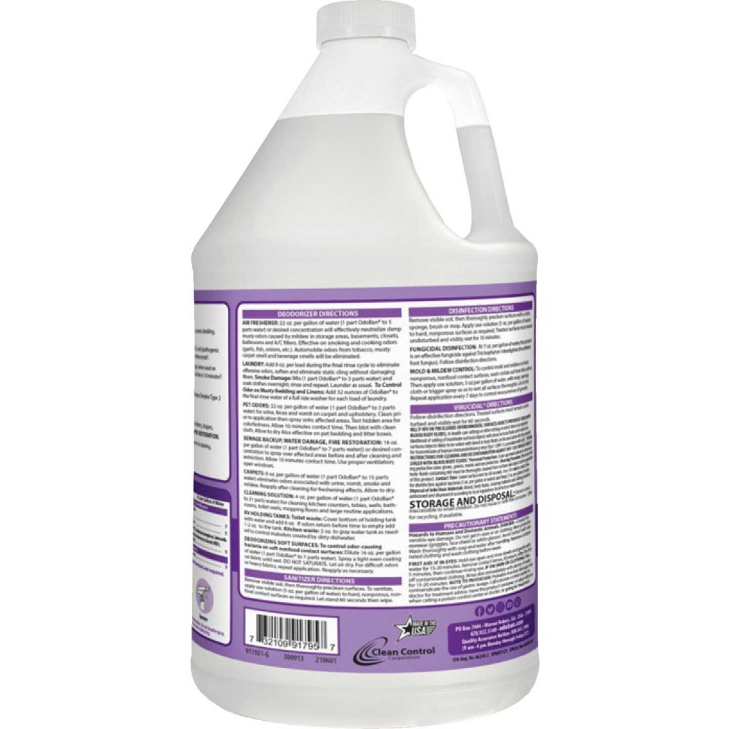 OdoBan 1 Gal. Lavender Washable Surface Sanitizer & Deodorizer Concentrate Image 3